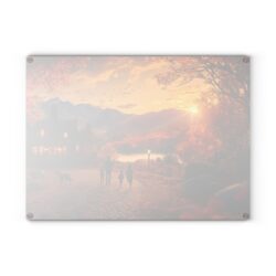 Autumn Evening Stroll: Glass Cutting Board - Image 6