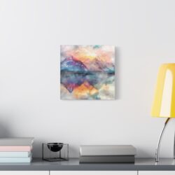 Majestic Peaks: Watercolor Mountain Canvas - Image 6