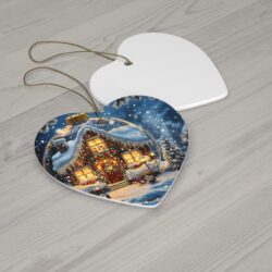Round or Heart Shaped Ceramic Christmas Ornament - Image 5