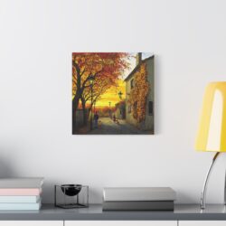 Autumn Street Matte Canvas: Golden Path - Image 9