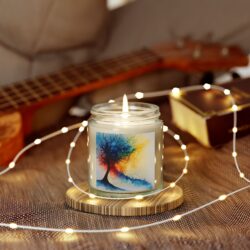 Vivid Abstract Watercolor Candle – Add an Artistic Touch - Image 3